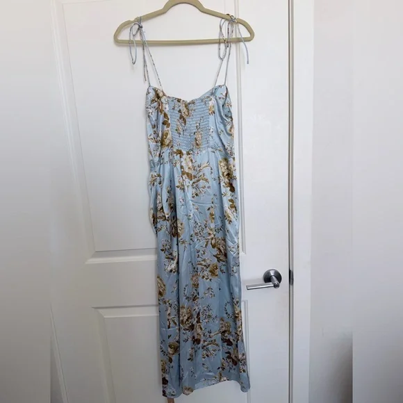Reformation Marguerite Silk Dress Blue - Size 6 - Picture 5 of 8